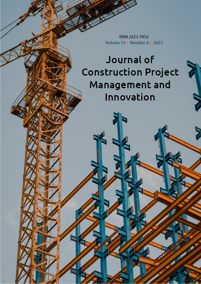 					View Vol. 13 No. 2 (2023): Journal of Construction Project Management and innovation
				
