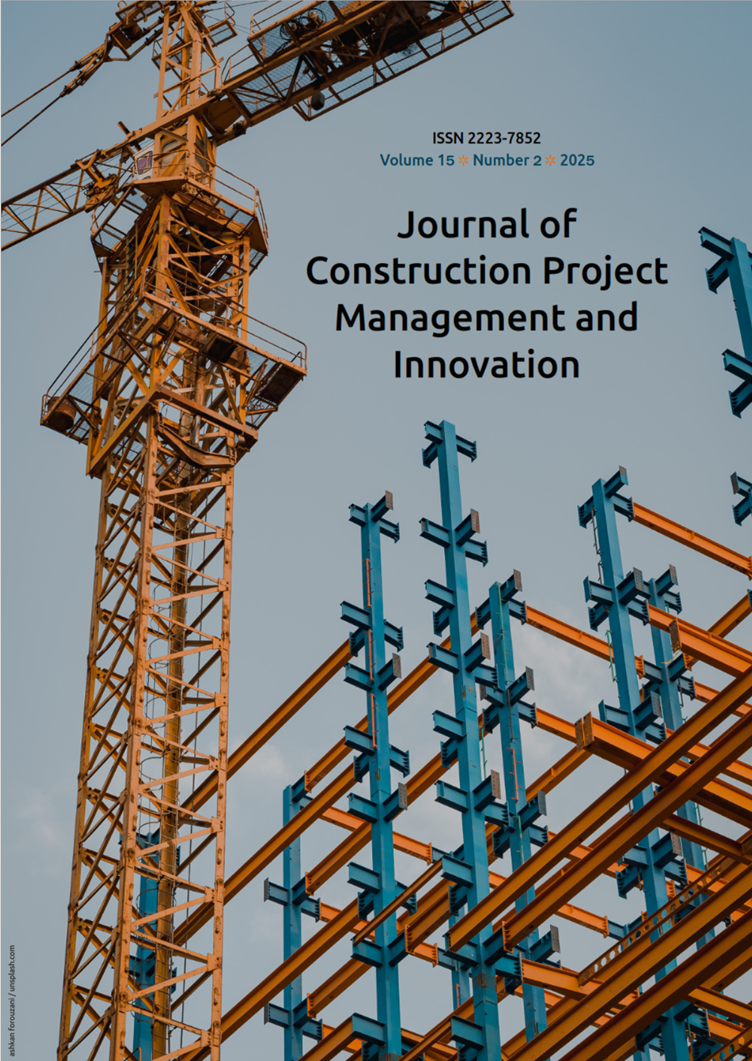 					View Vol. 15 No. 2 (2025): Journal of Construction Project Management and Innovation
				