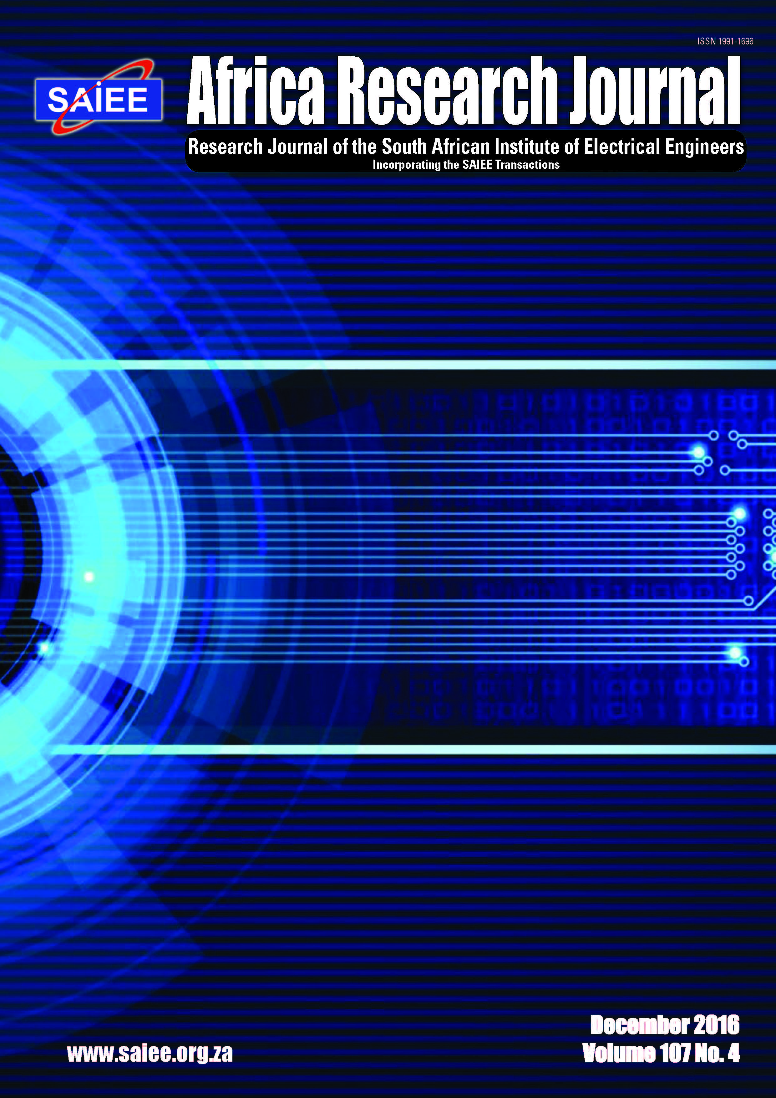 					View Vol. 107 No. 4 (2016): SAIEE Africa Research Journal, Dec. 2016
				